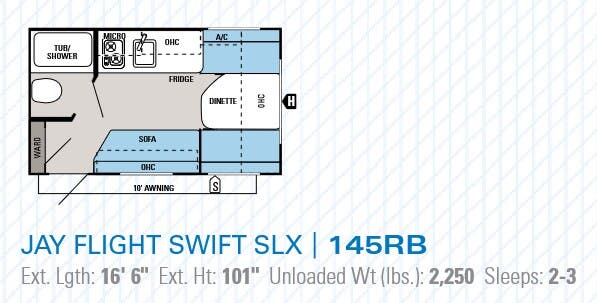View 2014 Jayco Jay Flight Swift SLX 145RB complete specs and manufacturer brochures