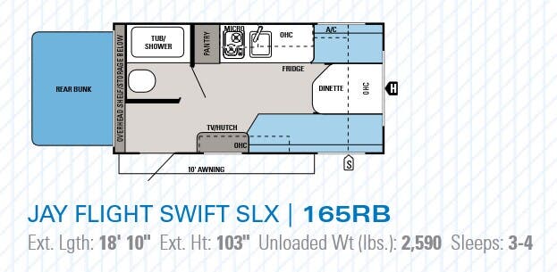 View 2014 Jayco Jay Flight Swift SLX 165RB complete specs and manufacturer brochures