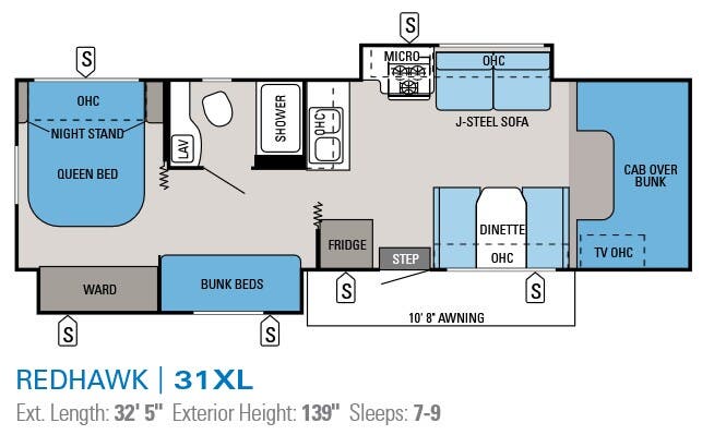 View 2014 Jayco Redhawk 31XL complete specs and manufacturer brochures