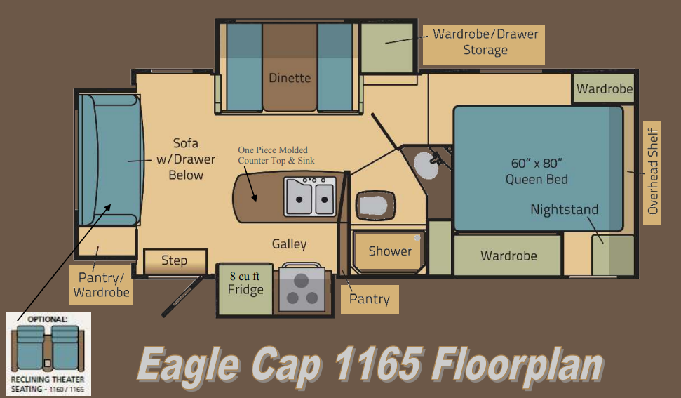 View 2015 Adventurer Eagle Cap 1165 complete specs and manufacturer brochures