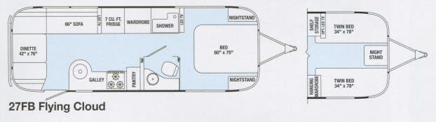 View 2015 Airstream Flying Cloud 27FB complete specs and manufacturer brochures