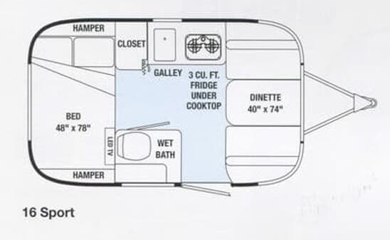 View 2015 Airstream Sport 16 complete specs and manufacturer brochures
