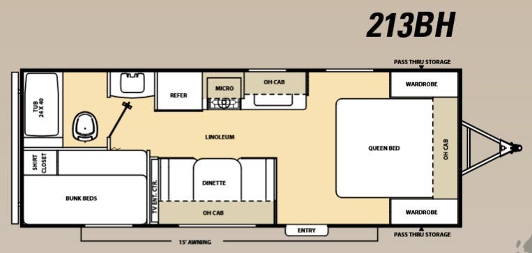 View 2015 Coachmen Catalina 213BH complete specs and manufacturer brochures