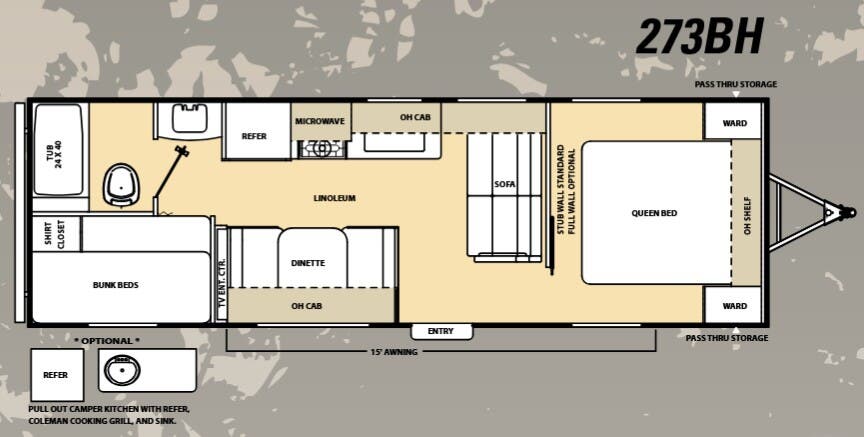 View 2015 Coachmen Catalina 273BH complete specs and manufacturer brochures