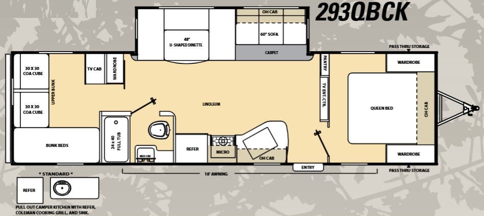 View 2015 Coachmen Catalina 293QBCK complete specs and manufacturer brochures