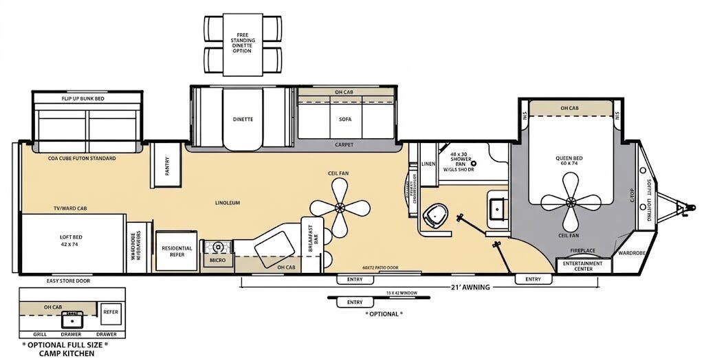 View 2015 Coachmen Catalina Destination 40BHTS complete specs and manufacturer brochures