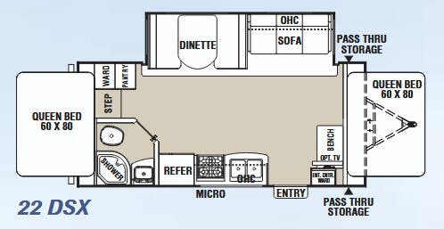 View 2015 Coachmen Freedom Express Ultra Lite 22 DSX complete specs and manufacturer brochures