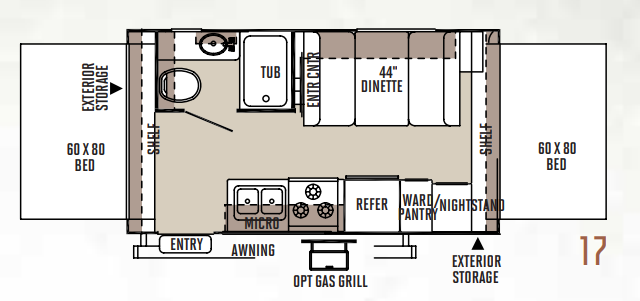 View 2015 Forest River Rockwood Roo 17 complete specs and manufacturer brochures