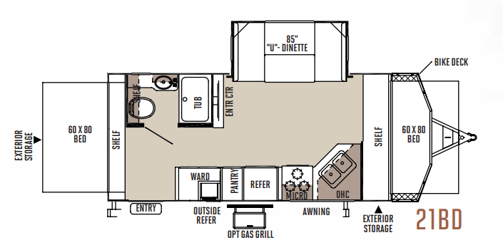 View 2015 Forest River Rockwood Roo 21BD complete specs and manufacturer brochures