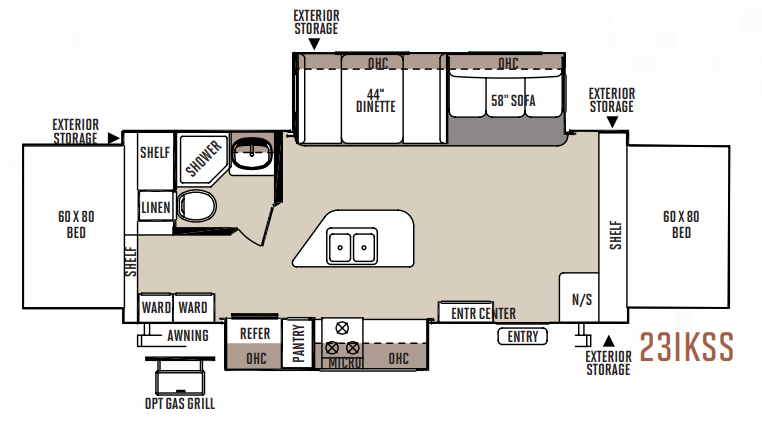 View 2015 Forest River Rockwood Roo 23IKSS complete specs and manufacturer brochures