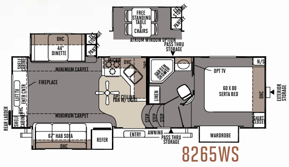 View 2015 Forest River Rockwood Signature Ultra Lite 8265WS complete specs and manufacturer brochures