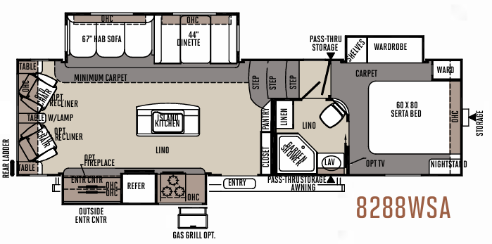 View 2015 Forest River Rockwood Signature Ultra Lite 8288WSA complete specs and manufacturer brochures