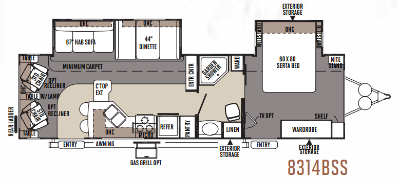 View 2015 Forest River Rockwood Signature Ultra Lite 8314BSS complete specs and manufacturer brochures