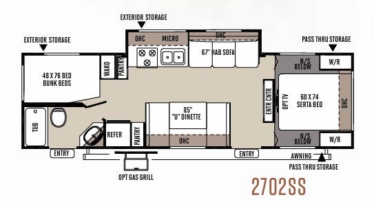 View 2015 Forest River Rockwood Ultra Lite 2702SS complete specs and manufacturer brochures