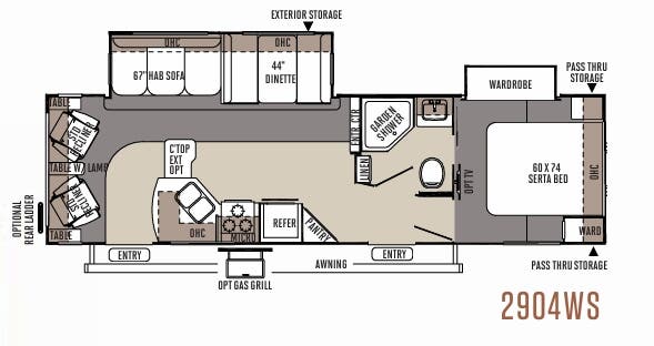View 2015 Forest River Rockwood Ultra Lite 2904WS complete specs and manufacturer brochures