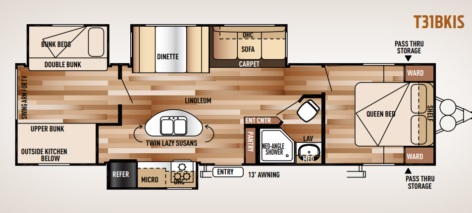 View 2015 Forest River Wildwood 31BKIS complete specs and manufacturer brochures