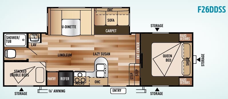 View 2015 Forest River Wildwood F26DDSS complete specs and manufacturer brochures
