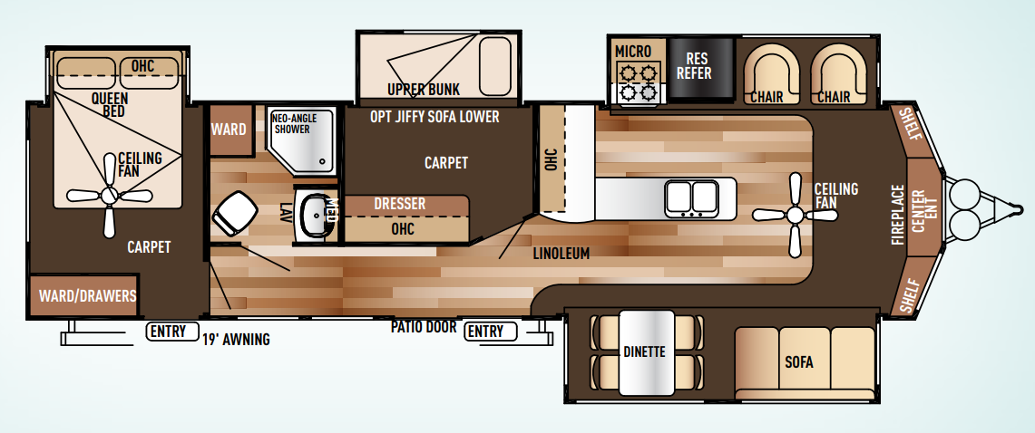 View 2015 Forest River Wildwood Lodge 385FLBH complete specs and manufacturer brochures