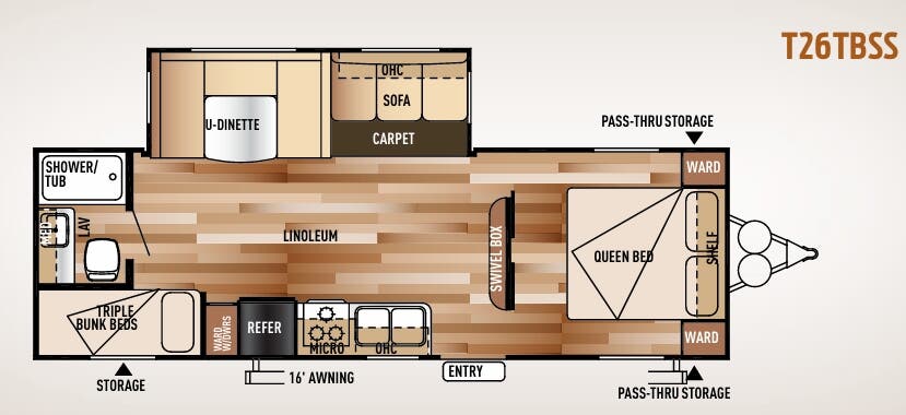View 2015 Forest River Wildwood T26TBSS complete specs and manufacturer brochures