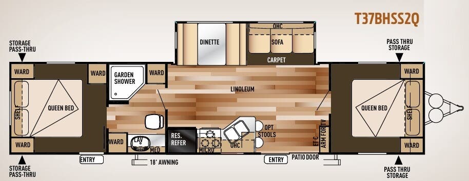 View 2015 Forest River Wildwood T37BHSS2Q complete specs and manufacturer brochures