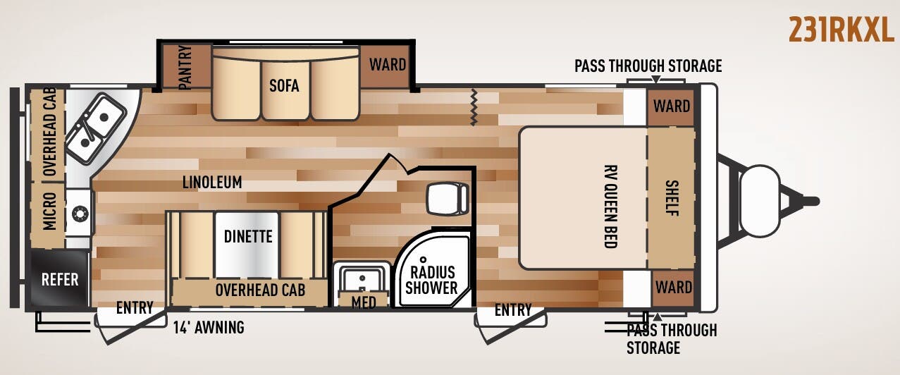 View 2015 Forest River Wildwood X-Lite 231RKXL complete specs and manufacturer brochures