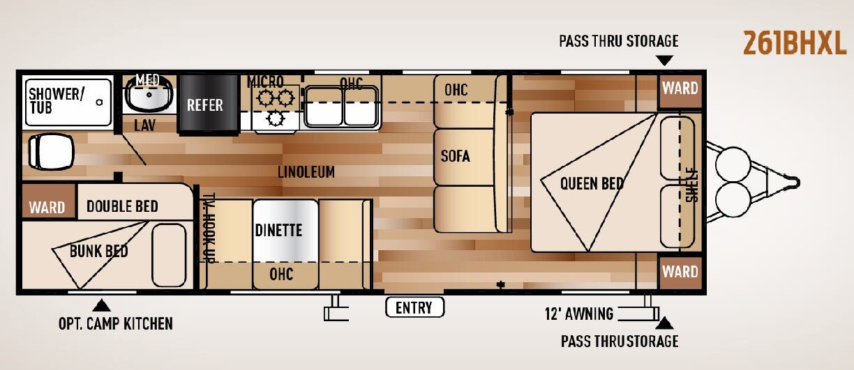 View 2015 Forest River Wildwood X-Lite 261BHXL complete specs and manufacturer brochures