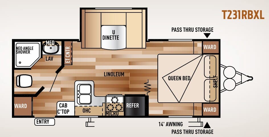 View 2015 Forest River Wildwood X-Lite T231RBXL complete specs and manufacturer brochures