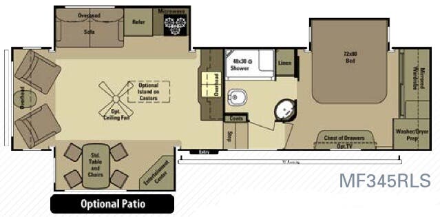 View 2015 Highland Ridge Mesa Ridge MF345RLS complete specs and manufacturer brochures