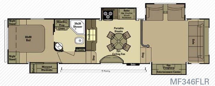 View 2015 Highland Ridge Mesa Ridge MF346FLR complete specs and manufacturer brochures