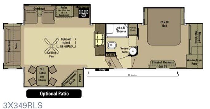View 2015 Highland Ridge Open Range 3X 3X349RLS complete specs and manufacturer brochures