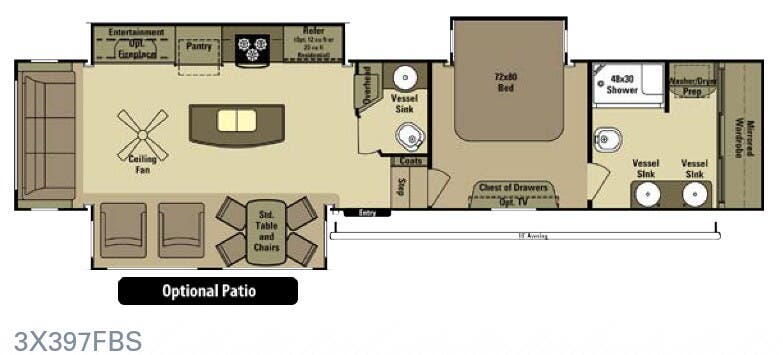 View 2015 Highland Ridge Open Range 3X 3X397FBS complete specs and manufacturer brochures