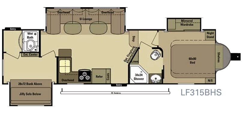 View 2015 Highland Ridge Open Range Light LF315BHS complete specs and manufacturer brochures