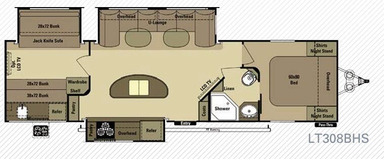 View 2015 Highland Ridge Open Range Light LT308BHS complete specs and manufacturer brochures