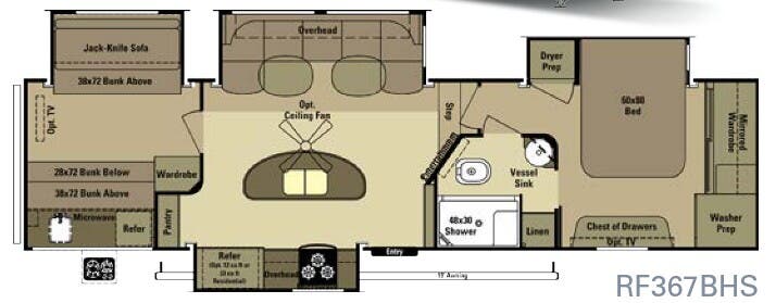 View 2015 Highland Ridge Open Range Roamer RF367BHS complete specs and manufacturer brochures