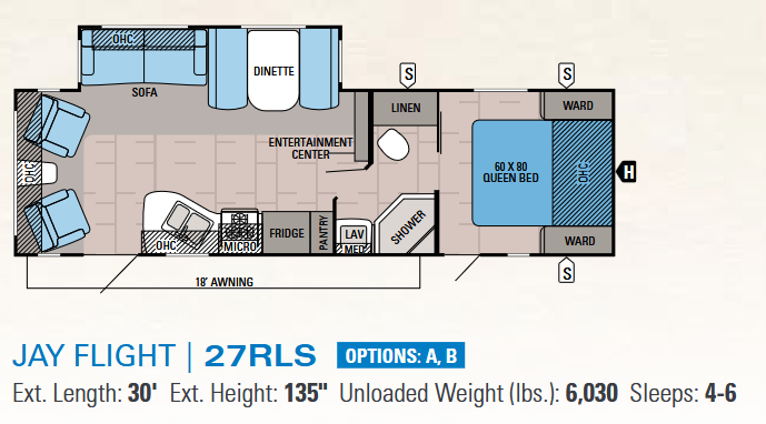 View 2015 Jayco Jay Flight 27RLS complete specs and manufacturer brochures