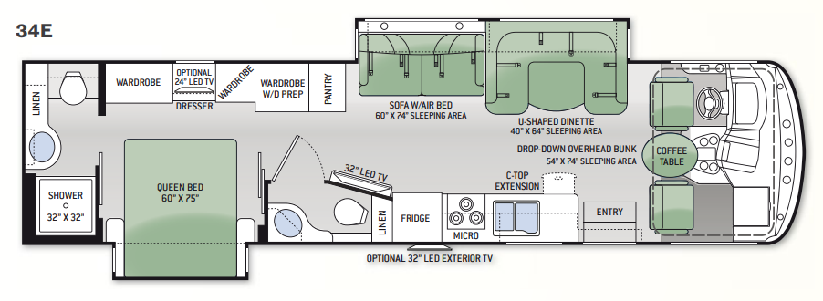 View 2015 Thor Motor Coach Hurricane 34E complete specs and manufacturer brochures