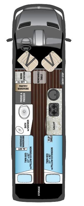 View 2016 Airstream Interstate Grand Tour EXT Twin complete specs and manufacturer brochures