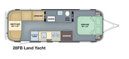 View 2016 Airstream Land Yacht 28FB complete specs and manufacturer brochures