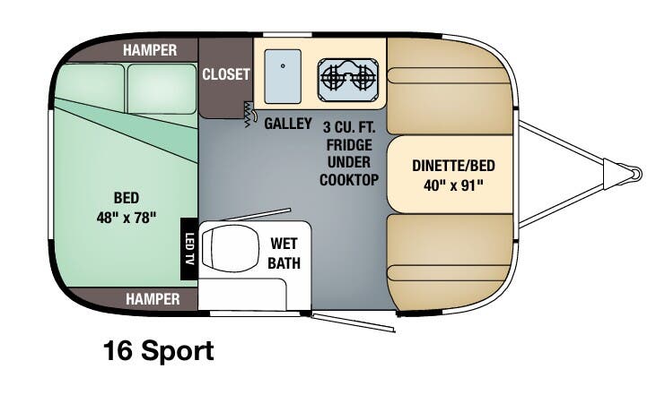 View 2016 Airstream Sport 16 complete specs and manufacturer brochures