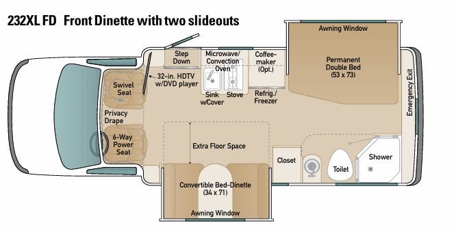 View 2016 Coach House Platinum 232XL FD complete specs and manufacturer brochures