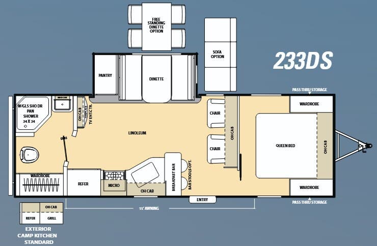 View 2016 Coachmen Catalina 233DS complete specs and manufacturer brochures