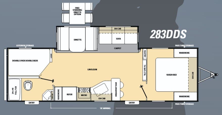 View 2016 Coachmen Catalina 283DDS complete specs and manufacturer brochures