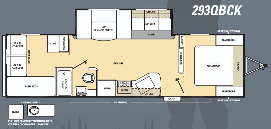 View 2016 Coachmen Catalina 293QBCK complete specs and manufacturer brochures