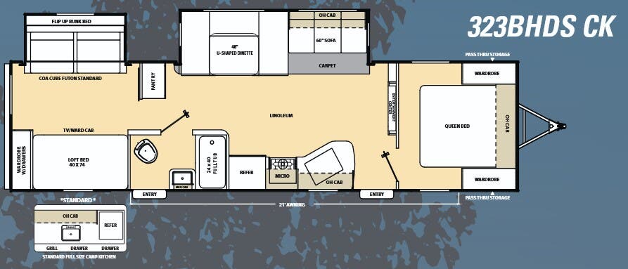 View 2016 Coachmen Catalina 323BHDS CK complete specs and manufacturer brochures