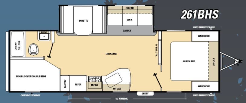 View 2016 Coachmen Catalina SBX 261BHS complete specs and manufacturer brochures