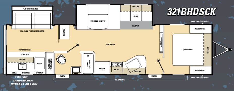 View 2016 Coachmen Catalina SBX 321BHDSCK complete specs and manufacturer brochures