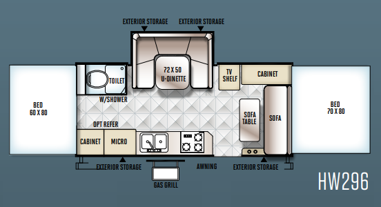 View 2016 Forest River Rockwood High Wall HW296 complete specs and manufacturer brochures