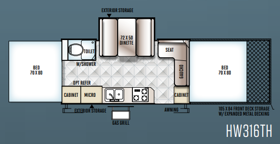 View 2016 Forest River Rockwood High Wall HW316TH complete specs and manufacturer brochures