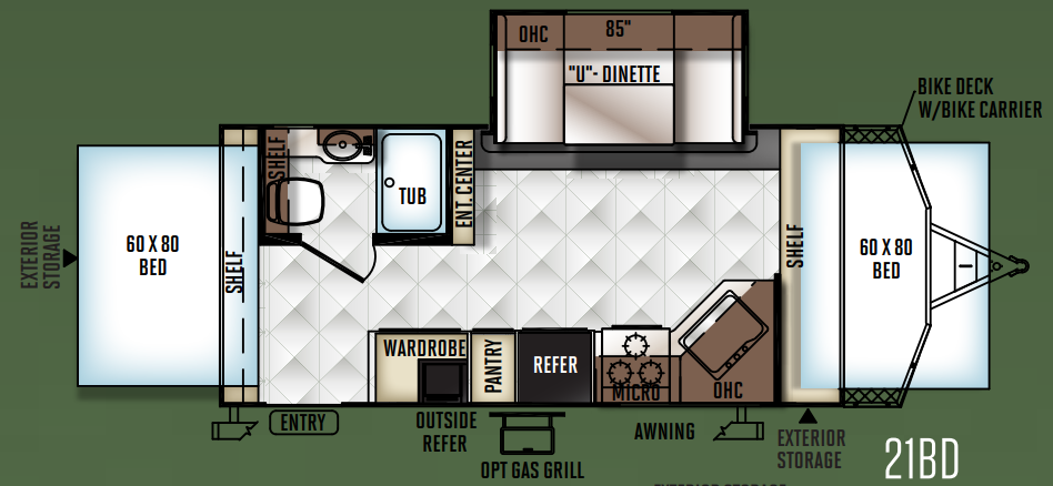 View 2016 Forest River Rockwood Roo 21BD complete specs and manufacturer brochures