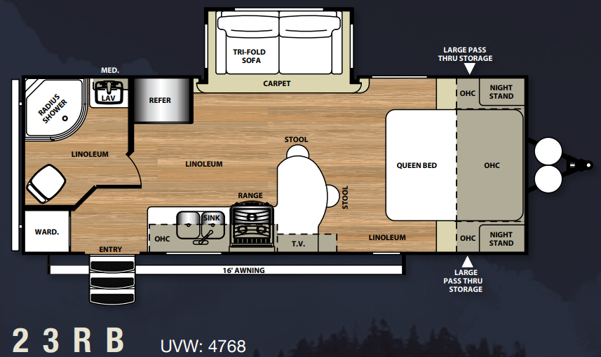 View 2016 Forest River Salem Hemisphere Hyper-Lyte 23RB complete specs and manufacturer brochures